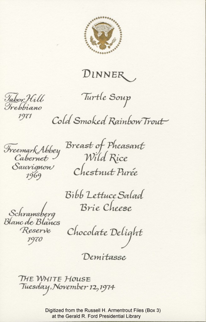 menu Austria 11/12/1974