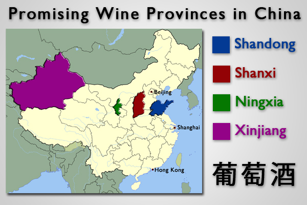 Wine in China map