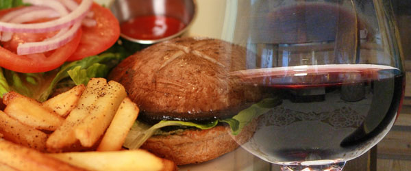 Portobello Burger and Pinot Noir