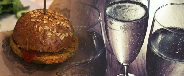 Pork Burger and Chardonnay