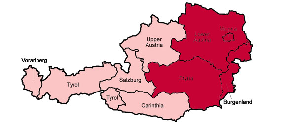Main Austrian wine regions