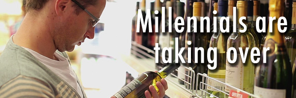 Millennials drinking wine in 2016