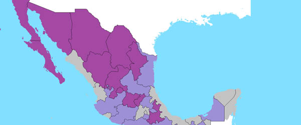 Mexico wine growing provinces and areas