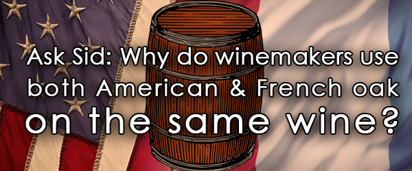 French and American oak wine barrels