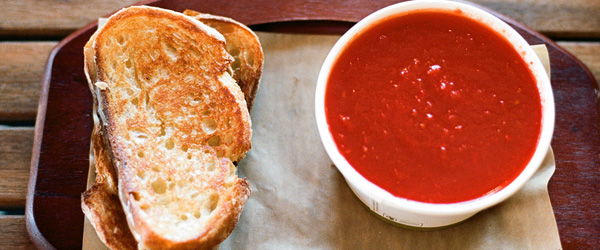 What wine should I pair with tomato soup and grilled cheese sandwiches?